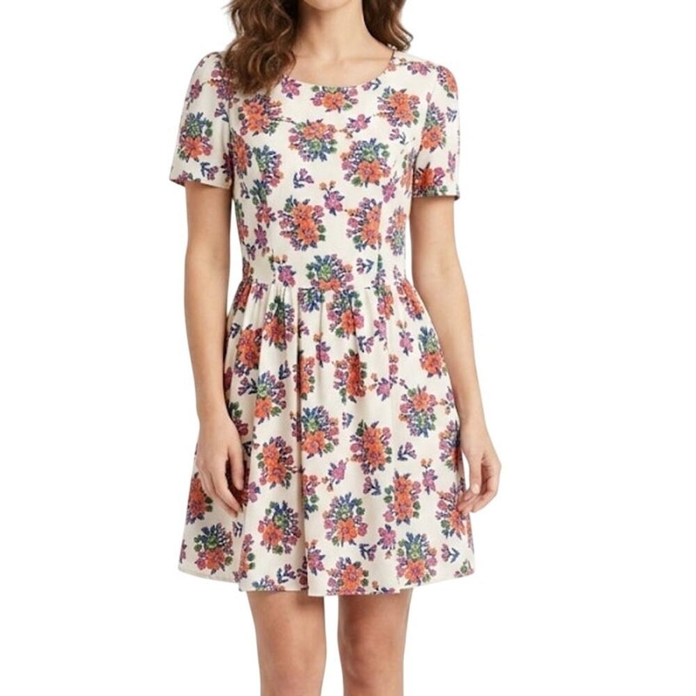 Maison Jules Floral Baby Doll Style Mini Dress Summer Lightweight Medium